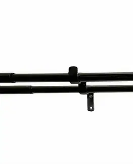 Závěsy Dvojitá záclonová souprava roztaž. Koule 16/19 mm černý nikl, 200 - 350 cm