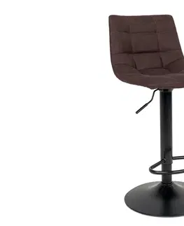 Barové židle Norddan Designová barová židle Dominik tmavě hnědá