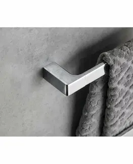 Koupelnový nábytek GEDY PI218013 Pirenei držák ručníků 80 x 6,6 cm, stříbrná