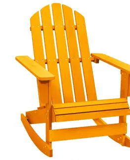 Zahradní křesla a židle Zahradní houpací křeslo jedlové dřevo Dekorhome Žlutá