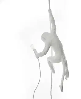 Vnitřní dekorativní svítidla SELETTI LED deko závěsné světlo Monkey Lamp, bílá, visící