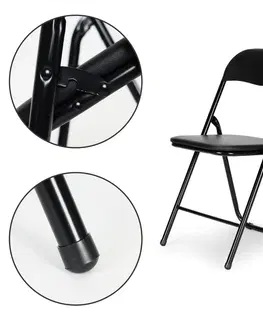 Zahradní židle a křesla MODERNHOME Sada 4 skládacích cateringových židlí CAPS černá