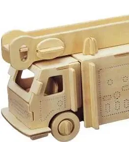 3D puzzle Woodcraft construction kit Dřevěné 3D puzzle HASIČI hnědé