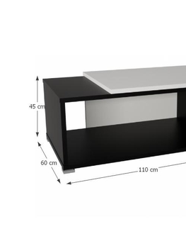 Konferenční stolky TIDORE konferenční rozkládací stolek, bílá/černá