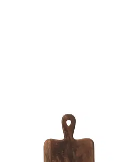 Prkénka a krájecí desky Tmavě hnědé dřevěné prkénko s rukojetí - 15,5*25*1,9 cm J-Line by Jolipa 79076