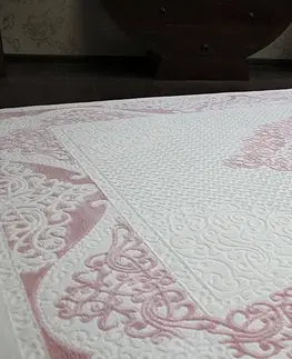 Koberce a koberečky Dywany Lusczow Kusový koberec AKRYLOVÝ MIRADA 5416 pudrový Fringe, velikost 80x300