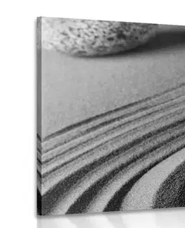 Černobílé obrazy Obraz Jin a Jang kamínky v černobílém provedení