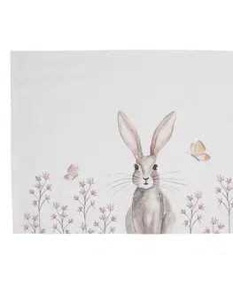 Prostírání Sada bavlněných prostírání s motivem králíka Rustic Easter Bunny - 48*33 cm Clayre & Eef REB40