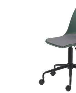 Kancelářská křesla Furniria Designová kancelářská židle Jeffery matná zelená