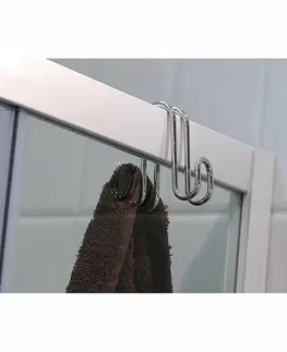 Koupelnový nábytek AQUALINE 37030 závěsný háček na sprchové zástěny dvojitý, stříbrná