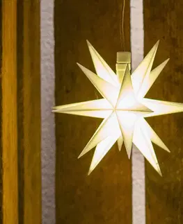 Vánoční světelná hvězda STERNTALER LED hvězda, venkovní, 18cípá, Ø 12 cm baterie bílá