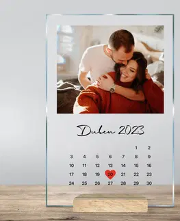 Cedulky s věnovaním (dárky) Kalendář na skle, významné datum s fotkou