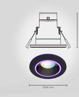 Inteligentní zapuštěná světla Calex Calex Smart Halo vestavný downlight CCT RGB černá
