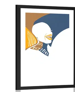 Motivy z naší dílny Plakát s paspartou silueta ženy s nápisem