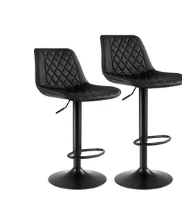 Barové židle SONGMICS Sada dvou barových židlí Ricaro černá