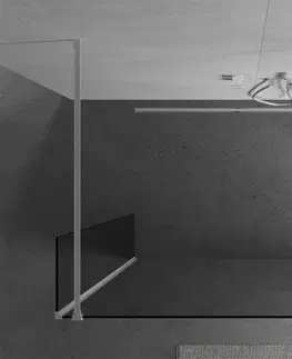 Sprchové zástěny MEXEN/S Kioto Sprchová zástěna WALK-IN volněstojící 180 x 30 x 30 cm, transparent, bílá 800-180-030-222-20-00-030