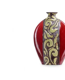 Luxusní a designové vázy a láhve Estila Keramická váza RED LEAVES 27cm