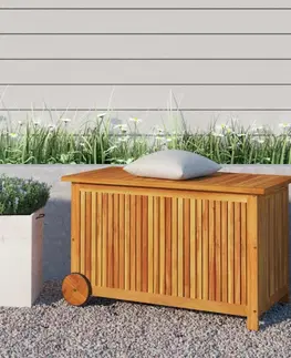 Zahradní úložné boxy Zahradní úložný box s kolečky 90 x 50 x 58 cm masivní akácie