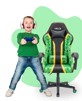 Herní křesla Dětská hrací židle HC - 1005 HERO Minecraft