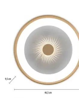 LED stropní svítidla LEUCHTEN DIREKT is JUST LIGHT LED stropní svítidlo matná mosaz 50x50 kruhové křišťálový efekt stmívatelné CCT 2700-5000K LD 14384-60