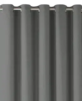 Záclony HOMEDE Závěs MILANA klasický se stříbrnými oky šedý, velikost 220x175