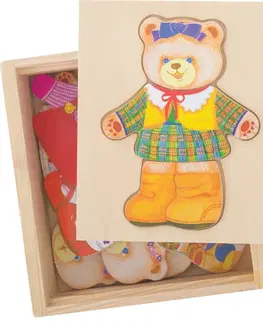 Dřevěné hračky Bigjigs Toys Oblékací puzzle MRS BEAR vícebarevné