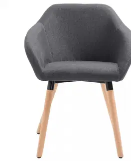 Židle Jídelní židle látka / dřevo Dekorhome Žlutá