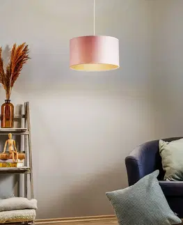 Závěsná světla Duolla Závěsné světlo Golden Roller Ø 40 cm růžová/zlatá