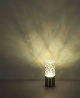 Stolní lampy Globo Nabíjecí stolní lampa LED Lunki, matná černá, výška 19 cm, CCT