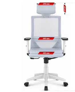 Kancelářské křesla Otočná kancelářská židle HC-1021 GREY MESH