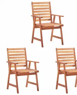 Zahradní křesla a židle Zahradní jídelní židle 3 ks akáciové dřevo Dekorhome