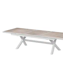 Zahradní stolky DEOKORK Hliníkový stůl BERGAMO II. 250/330 cm (bílá)