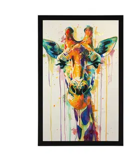 Zvířata Plakát žirafa s imitací malby
