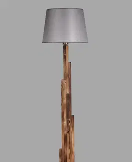 Svítidla Opviq Stojací lampa Yanik I 165 cm hnědá/šedá