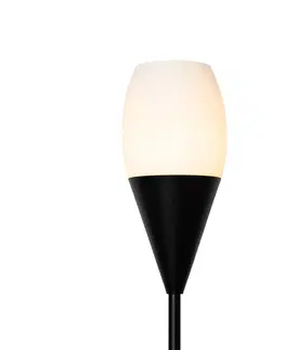 Stojaci lampy Moderní stojací lampa černá s opálovým sklem - Drop