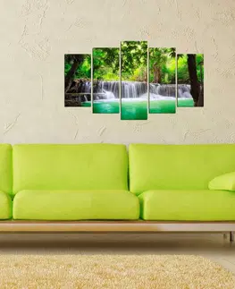 Obrazy Wallity Vícedílný obraz NATURAL WATERFALL 89 110 x 60 cm