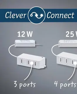 Clever Connect systém PAULMANN Clever Connect trafo max. 12W 12V DC včetně 3-násobného rozbočovače bílá 999.46
