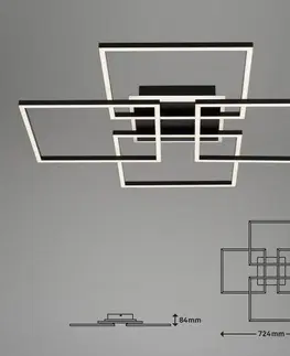 Inteligentní stropní svítidla Briloner Stropní svítidlo LED Frame S, 72,4x72,4 cm, černé