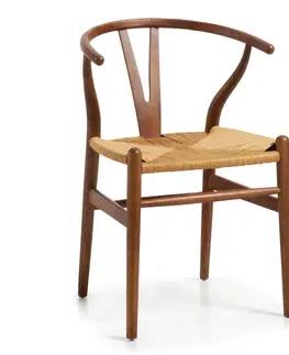 Luxusní jídelní židle Estila Stylová koloniální židle NIMES ratanová