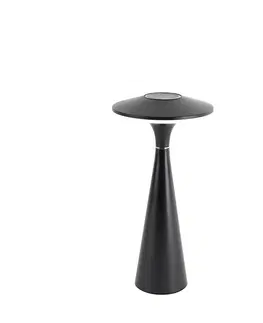 Stolni lampy Černá stolní lampa vč. 3-stupňové LED stmívatelné dobíjecí IP44 - Espace