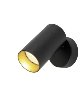Moderní bodová svítidla BIG WHITE (SLV) KAMI nástěnné a stropní přisazené svítidlo, 1x max. 10 W, GU10, černá/zlatá 1007717