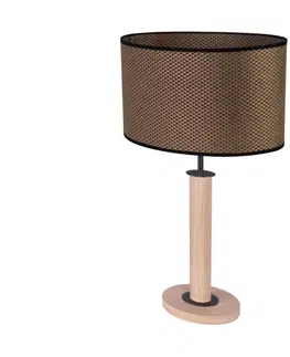 Lampy   7017400411539 - Stolní lampa MERCEDES 1xE27/40W/230V dub 