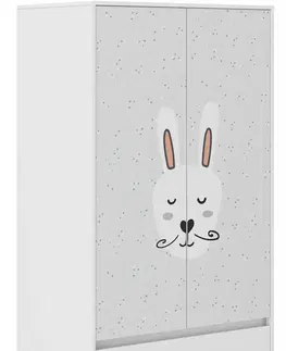 Nábytek Dětská šatní skříň s vousatým zajíčkem 180x55x90 cm