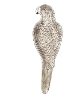 Mísy a misky Stříbrná dekorativní miska ve tvaru papouška - 10*32*2 cm Clayre & Eef 6PR2549