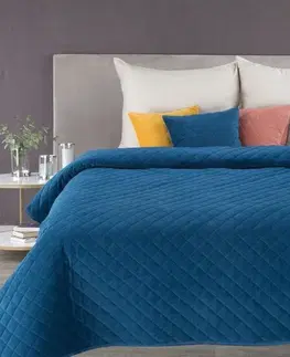 Jednobarevné přehozy na postel Moderní přehoz na postel Boni tmavě tyrkysový
