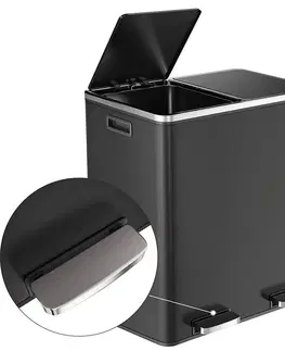 Odpadkové koše SONGMICS Odpadkový koš Rubax 2x30L černý