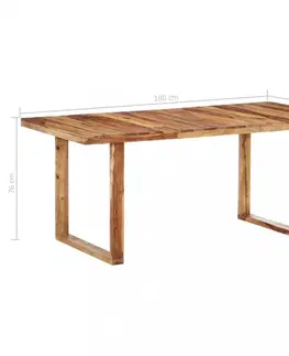 Jídelní stoly Jídelní stůl masivní dřevo Dekorhome 160x80x76 cm