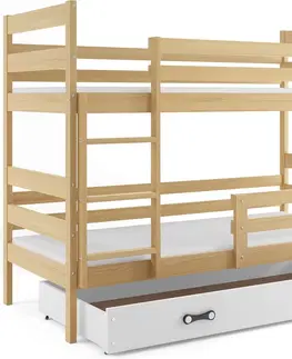 Postele BMS Dětská patrová postel ERYK | borovice Barva: Borovice / šedá, Rozměr: 160 x 80 cm