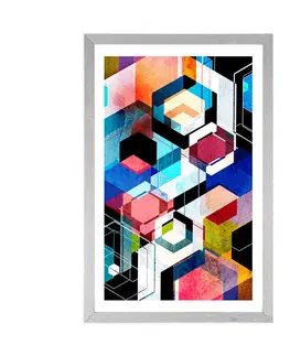 Abstraktní a vzorované Plakát s paspartou abstraktní geometrie