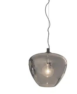 Designová závěsná svítidla Sessak Elegantní závěsné svítidlo Bellissimo Grande ze skla - pr. 400 x 345 mm, 60 W, kouřová SE RBELGKSH